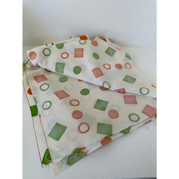 Vintage Klopman Mills Inc fabric, orange and green - Picture 4 of 5